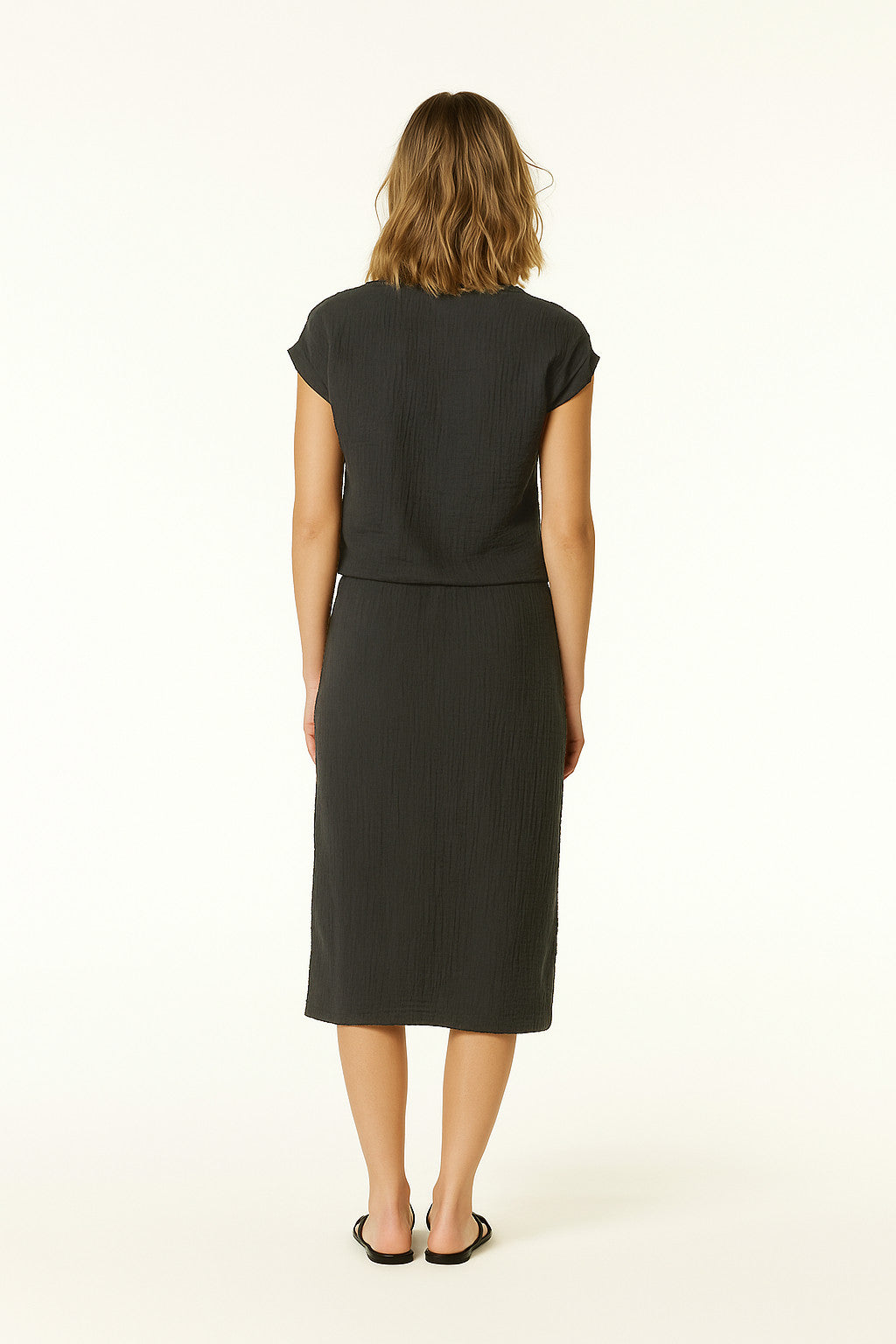 LINEN GRID XAZAN TOP