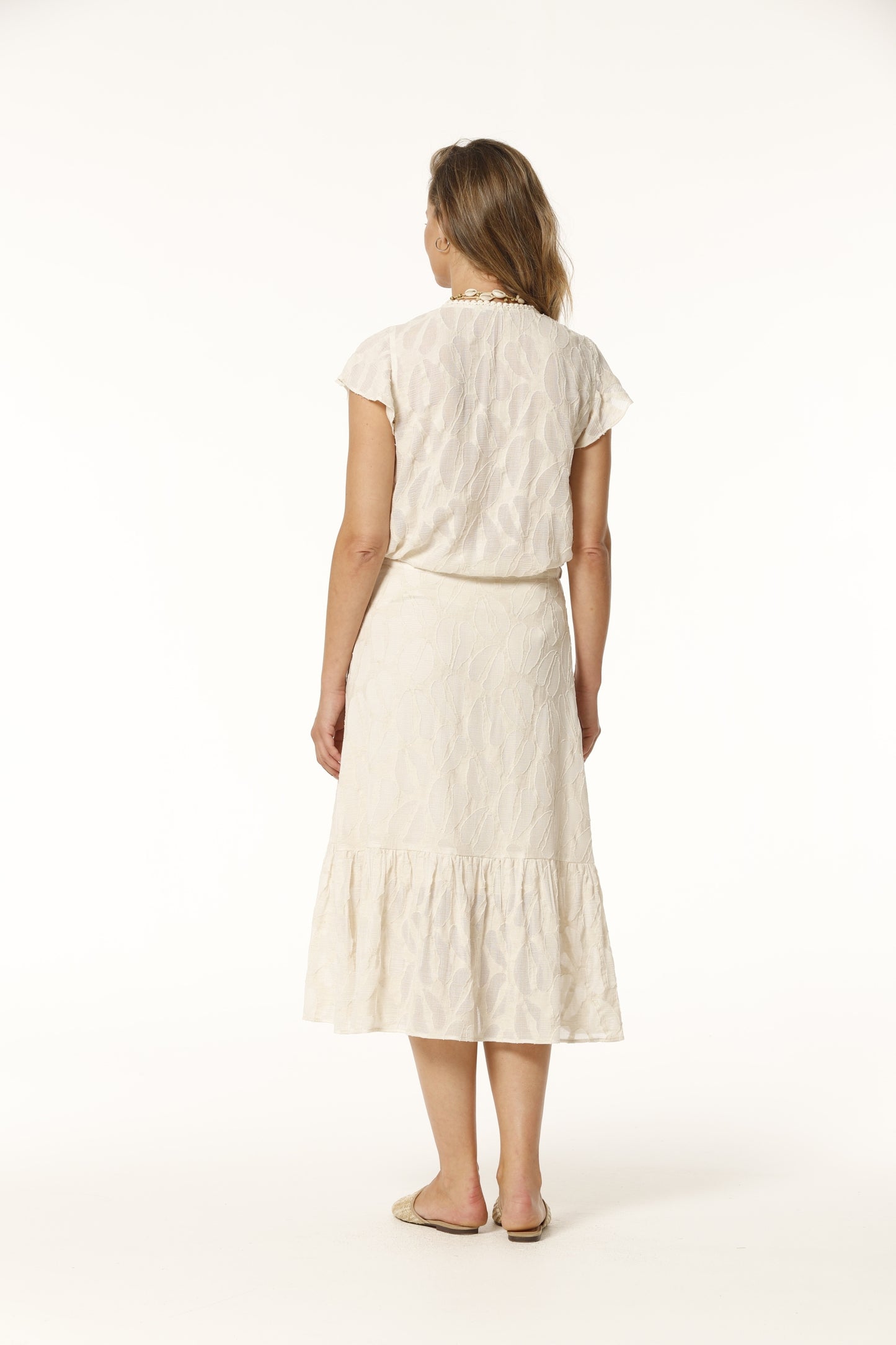 TOP CAZAL JACQUARD EN VOILE DE LINO