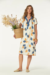 Vestido Goldar Lino Estampado Flor