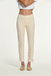 Iblan Roma gestreepte gebreide broek