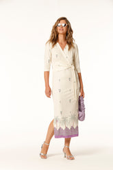 Vestido Sinal4 Punto Estampado Greca