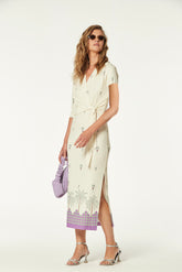 Vestido Sinal Punto Estampado Greca