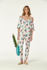 Bedrukte viscose top