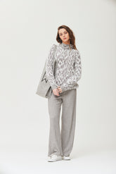 Iwira brede geribbelde broek