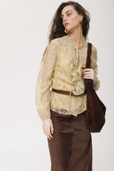 Aice blouse, viscose kant