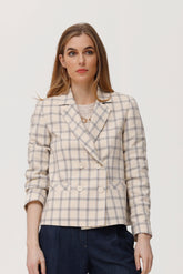 Cinza geruite viscose jas