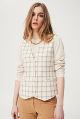 Estepa geruit vest van viscose