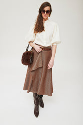 Tweekleurige stretch visgraat Frija rok