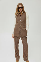 Karak tweekleurig visgraat stretch vest