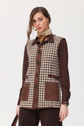 Moglio tweekleurig jacquard gebreid vest