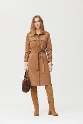 Kler jurk met suède-effect