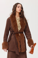 Rous suède-effect jas