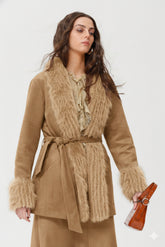 Suede effect Rous coat