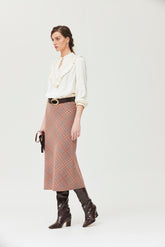 Diber9 rok in veelkleurige geruite brei