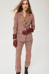 Sabao-broek, gebreid met veelkleurige ruiten