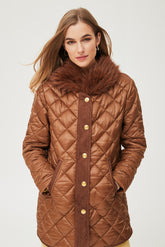 Harus gewatteerde jas met ruitpatroon