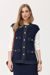 Imido vest, geweven stof in Chanel-stijl