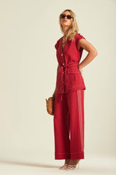 Two-Tone Stripe Copra Trousers