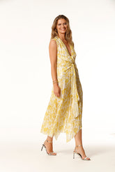 Vestido Alsacia Gasa Laminada Estampada