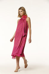 Vestido Cheva Estampado Bicolor