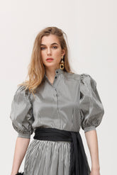 Filon taft overhemd met gingham ruit