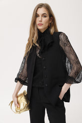 Karak satijnen stretchvest