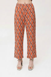 Caebo9 crêpebroek met geometrische print