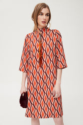 Ribba crêpe jurk met geometrische print