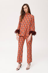 Watson crêpebroek met geometrische print