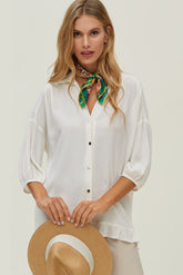 Camisa Volantes Crepé Marocaine