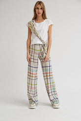 Pantalon palazzo imprimé multicolore