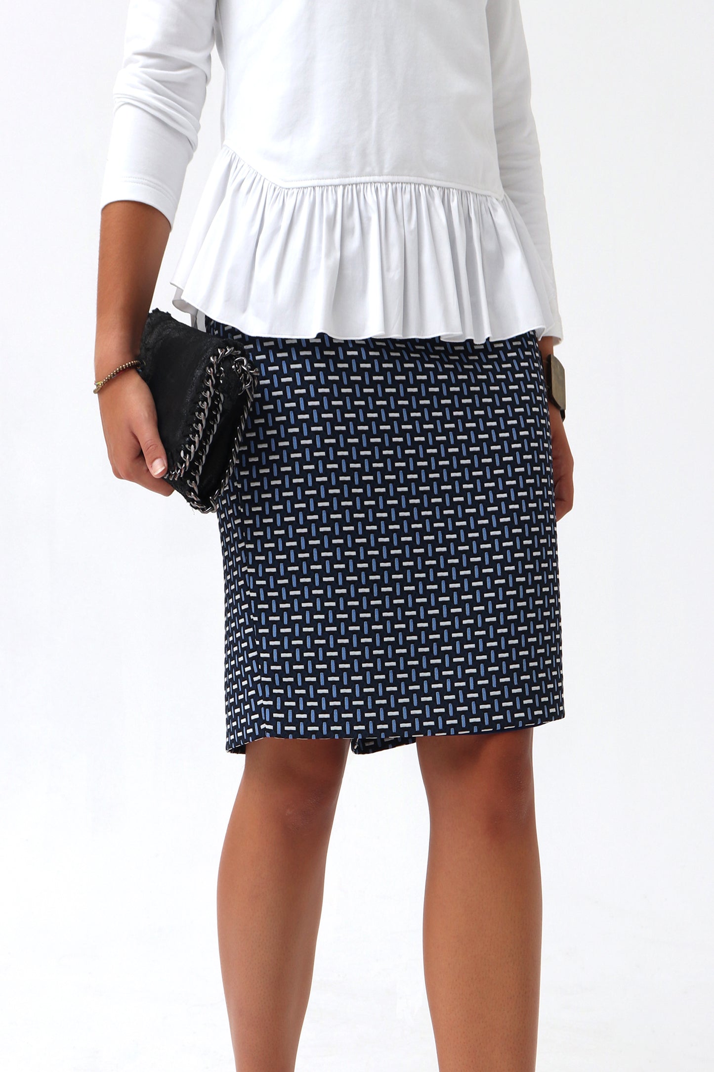 PENCIL SKIRT ELASTIC JACQUARD