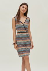 Vestido Cruzado Punto Multicolor