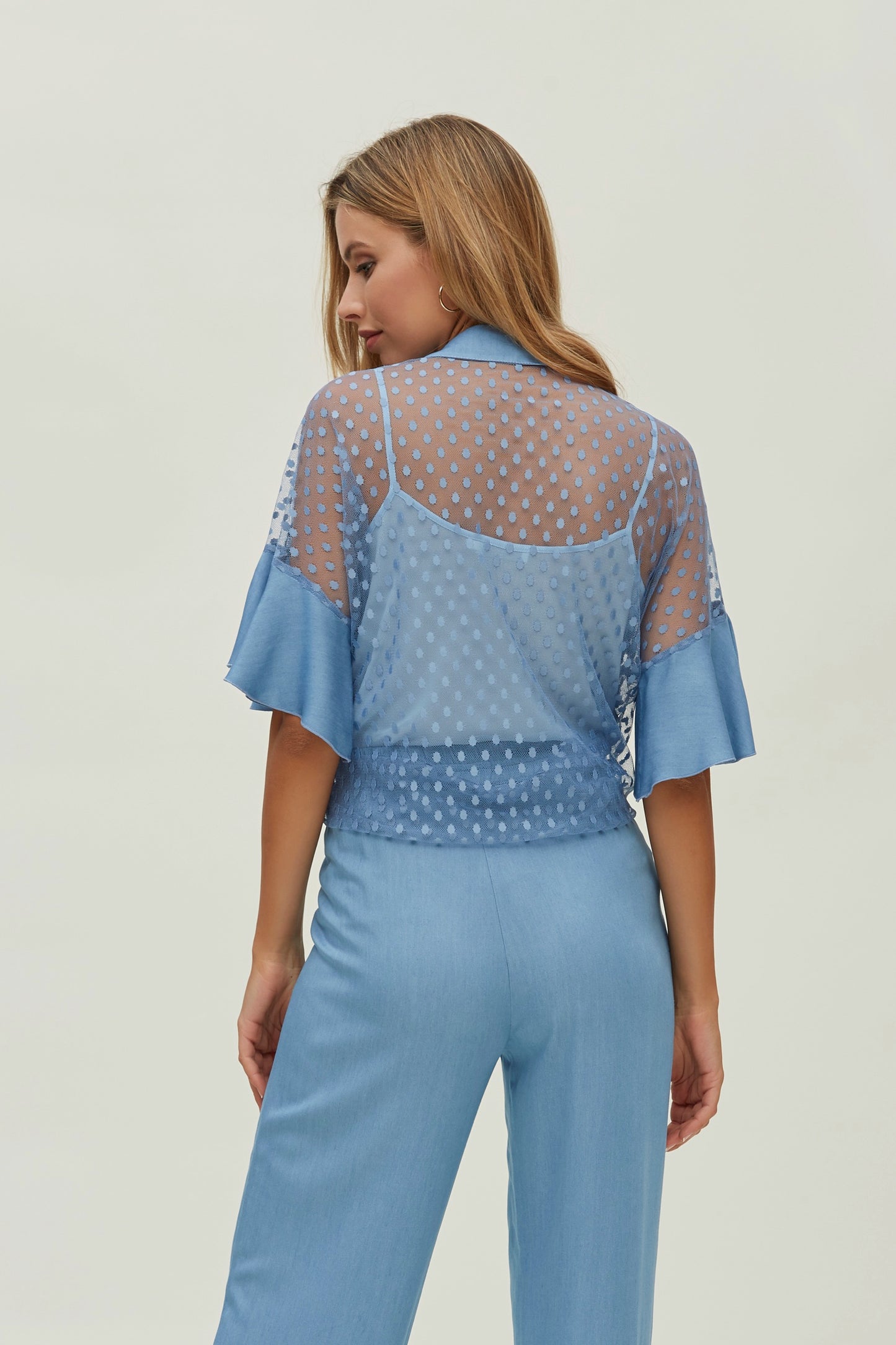 CAMISA MANGA VOLANTE TENCEL