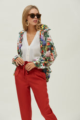 Papieren zakbroek in stretchpoplin