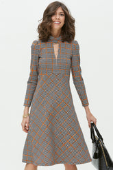 Robe cintrée à la taille - Maille pied-de-poule