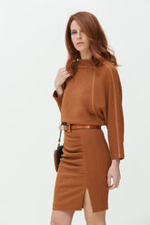 Falda Abertura Drapeada-Punto