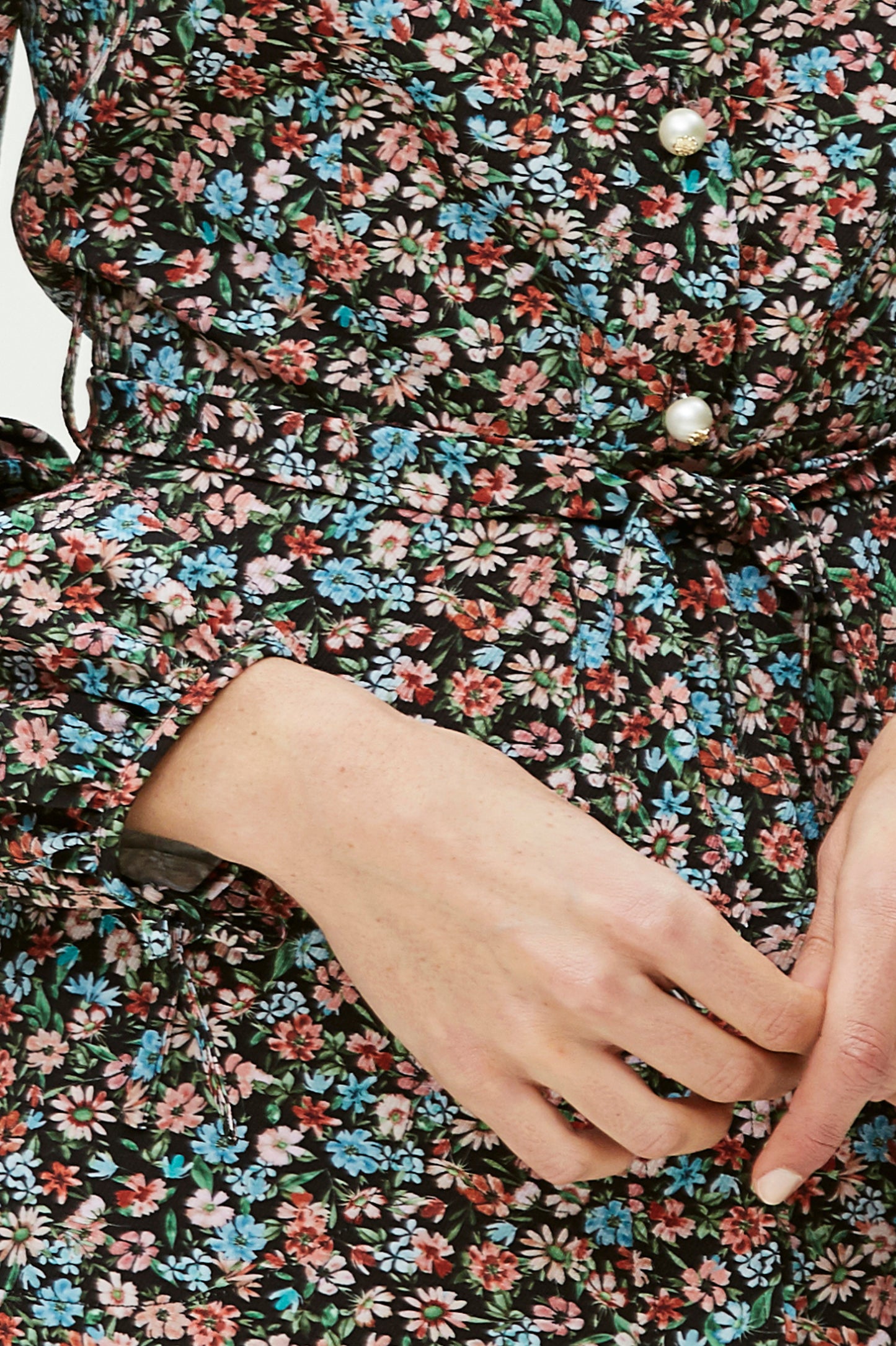 VESTIDO LAZADA CUELLO-ESTAMPADO MULTICOLOR