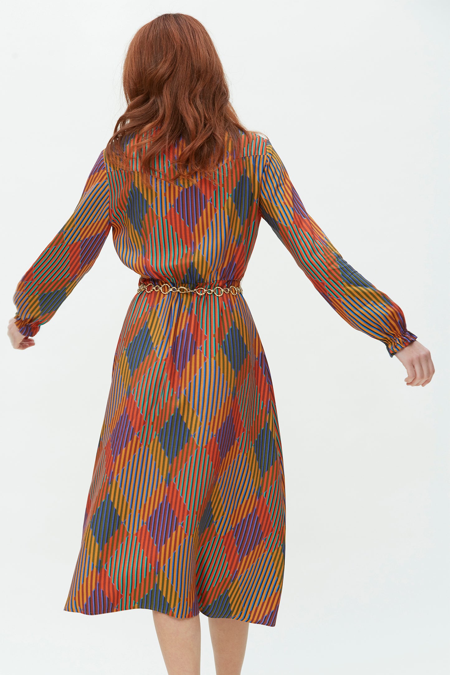 VESTIDO CAMISERO VOLANTE-VISCOSA ESTAMPADA