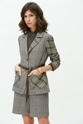 Chaqueta Bolsillo Plastrón-Cuadro