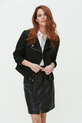 Falfa Corta Cruzada-Stretch Vegan Leather