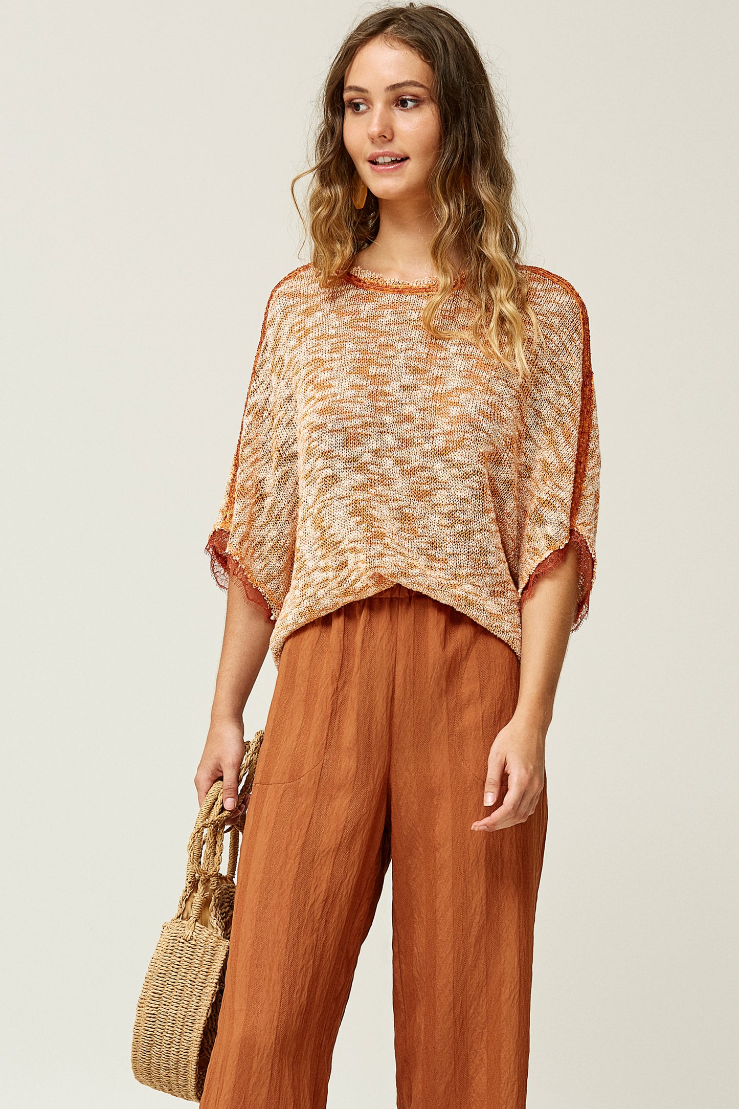 TOP MANGA JAPONESA PUNTO BICOLOR LUREX