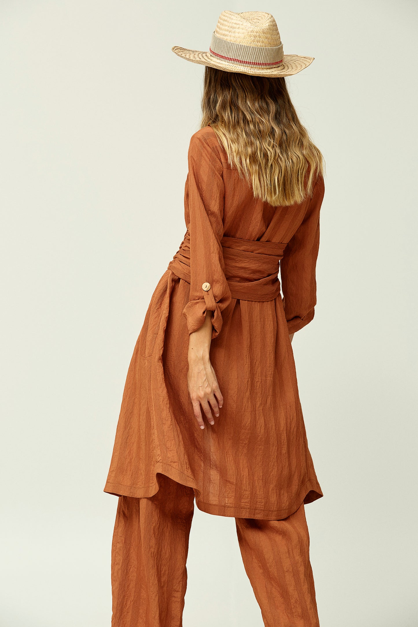 VESTIDO CAMISERO HEBILLA VISCOSA RAYAS MONOCOLOR