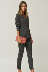 Pantalón Abertura Lateral Jacquard Fluor