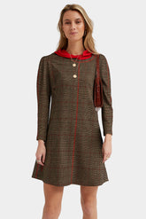 Vestido Manga Francesa-Punto Roma Cuadro Gales