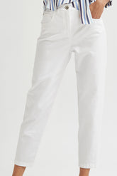 Toelopende 5-pocket twill jeans