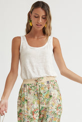 Camiseta Sin Manga Punto De Lino