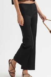 Stretch katoenen wijd uitlopende broek