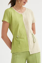 TEXTURED KNIT ASYMMETRICAL TOP