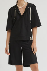 Bermuda elastische taille graniet breisel